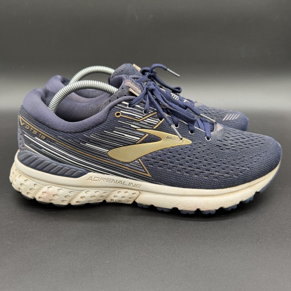 BROOKS Adrenaline GTS 19 Navy Blue Running Gym Shoes Men's Size‎ 11.5 US